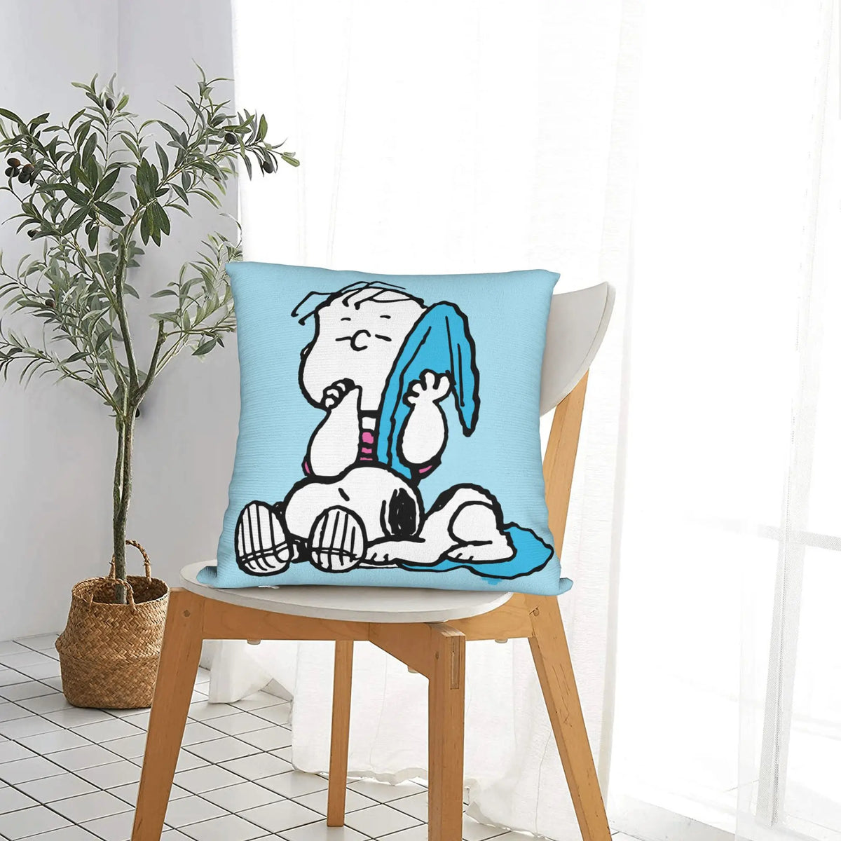 Valentine's Day  Linus & Snoopys Pillowcase Polyester Cushion Cover Decorative  Throw Pillow Case Cover Sofa Zippered 45X45cm