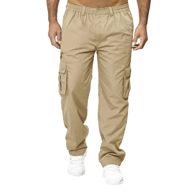 Men's Casual Multi-Pocket Loose Straight Cargo Pants
