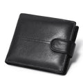 Men's Genuine Leather Wallet, Rfid Anti-Theft Brush, Anti-Magnetic, Short Coin Purse, Large Capacity, Multi-Slot Buckle Wallet