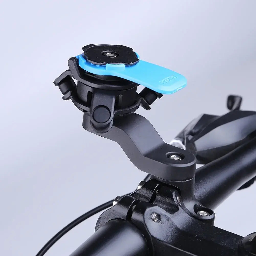 Soporte para teléfono de bicicleta negro y azul en el manillar, con abrazadera ajustable y mecanismo de liberación rápida, para teléfonos inteligentes de 4,7 a 7,2 pulgadas.