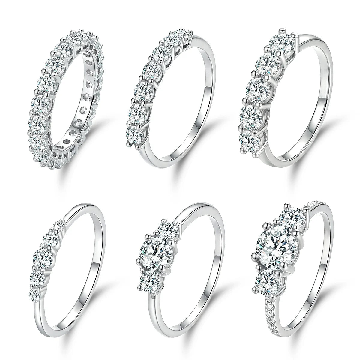 925 Sterling Silver Gorgeous Shiny Round Zircon Ring For Women Engagement Wedding Party Luxury Fashion High Quality Fine Jewelry