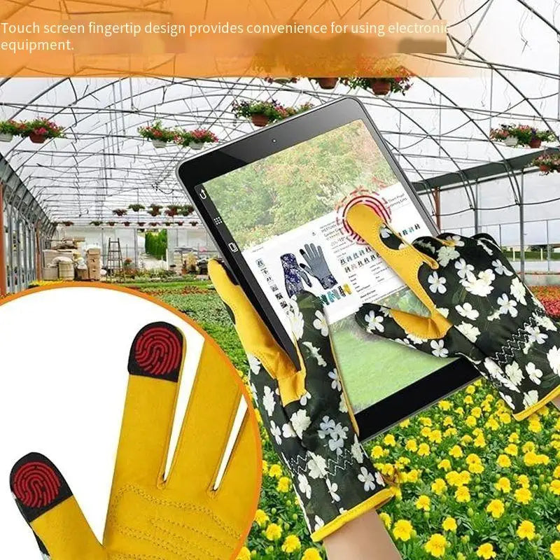 Gardening Gloves for Women Breathable leather Garden Gloves with Grip Thorn-Proof Puncture-Resistant Work Gloves