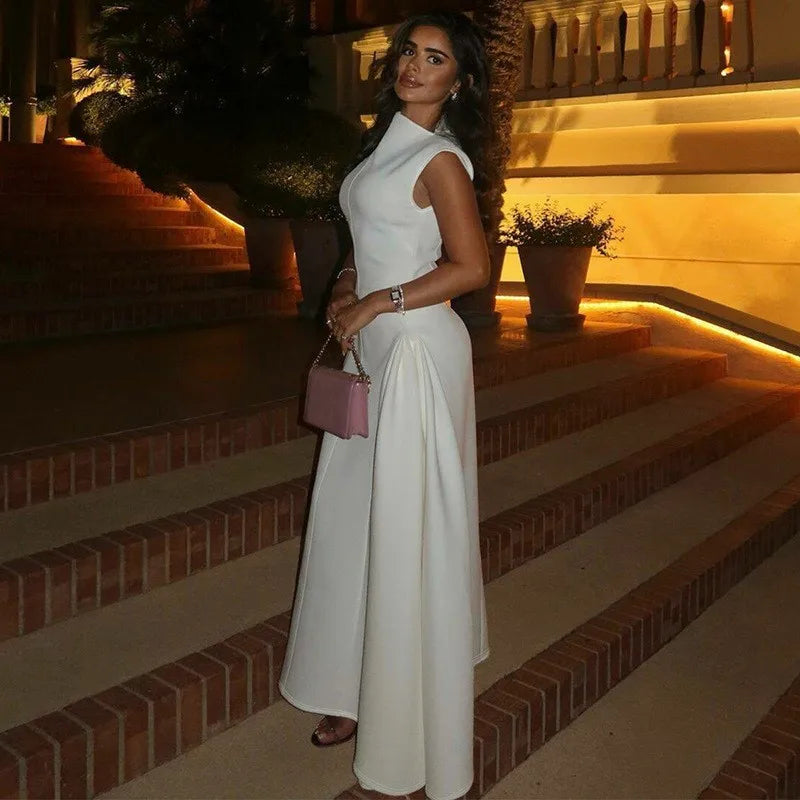 Evening Dress Dresses 2025 Woman Vestidos A-line Women's Clothing Solid Color Sleeveless Party Prom Banquet Temperament Elegant