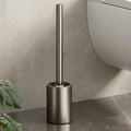 Bathroom Toilet Brush Holder Cleaning Tools Space Aluminum Wall Mounted No Drill Vertical Toilet Brush Bathroom Accessories