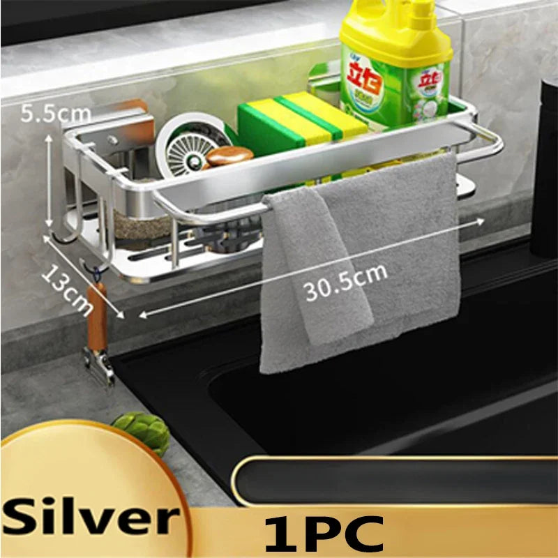 Bathroom Shelf Kitchen Storage Organizer Aluminum Alloy Shampoo Rack Shower Shelf Bathroom Accessories No Drill Shelf