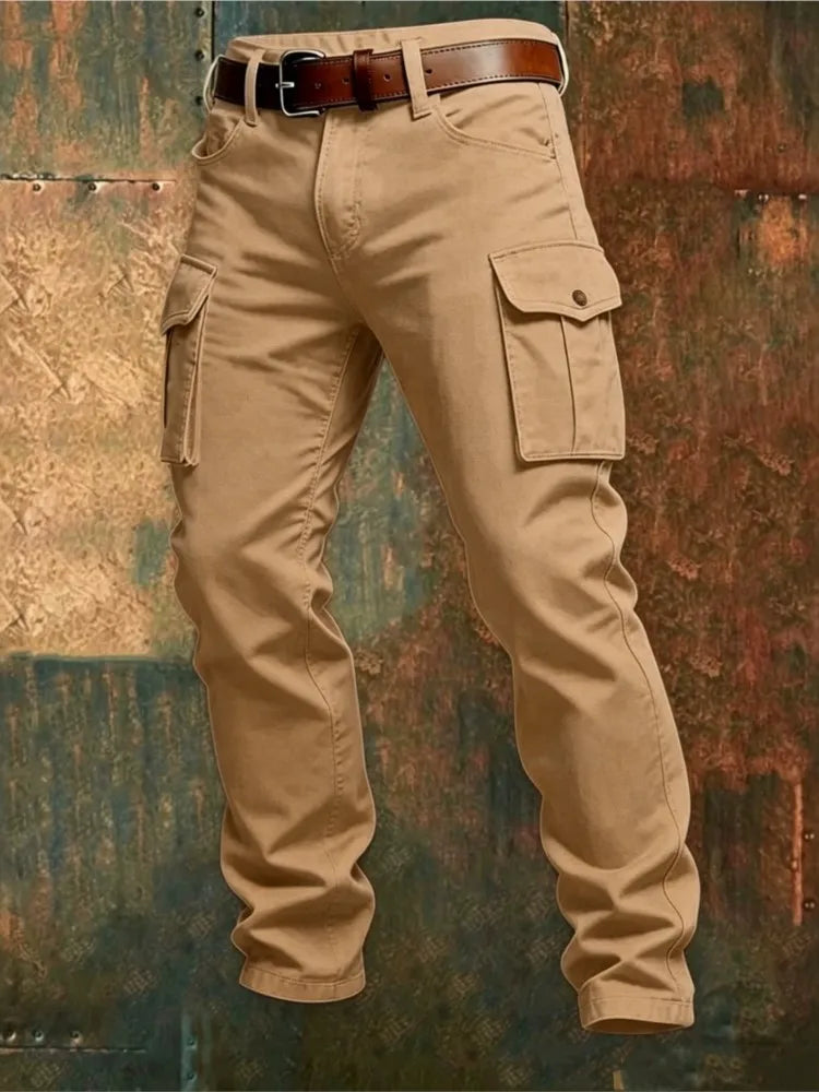 New Wear Resistant Work Pant Man Multi-pocket Straight Cargo Trousers Outdoor Jogging Tactical Pants Spring Fall Casual Trousers