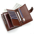 Men Women Leather Passport Wallet Large Capacity Multi Card Holder Zipper Coin Pocket RFID Blocking Clutch Secure Travel Organiz