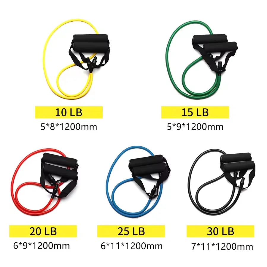4-Level Resistance Bands with Handles for Home Workouts and Strength Training Perfect For Yoga Pilates Fitness Equipm Training