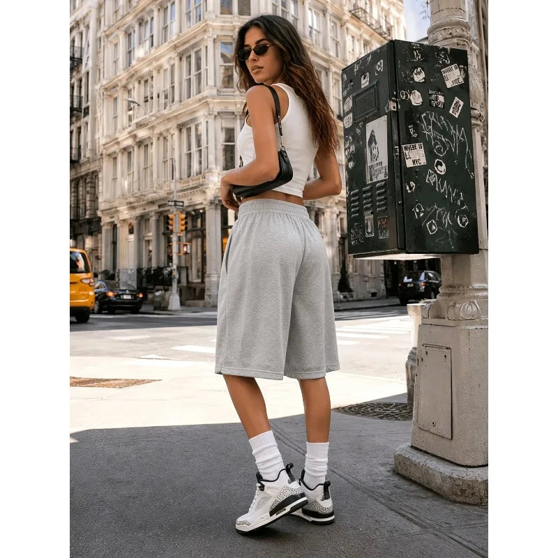 Women's New Summer Casual Trend Pink Printed Casual Shorts for Both Men and Women