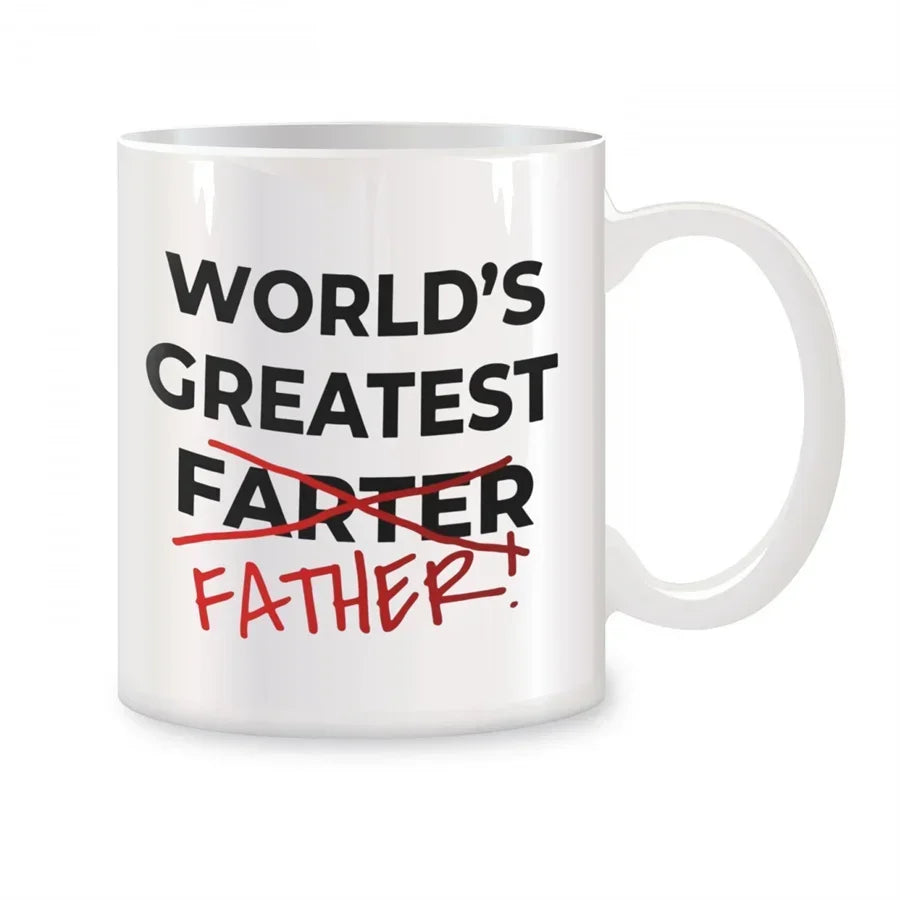Fathers Day Mugs For Best Farter Ever from Son Daughter Kids Birthday Gifts Novelty Coffee Ceramic Tea Cups White 11 oz