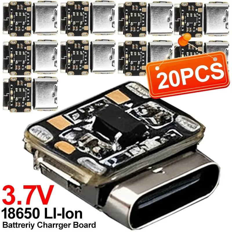 1-20PCS 3.7V 18650 Mini Li-Ion Battery Charging Pad Type C Input Keyboard Power Plate with Protection Converter for Power Bank
