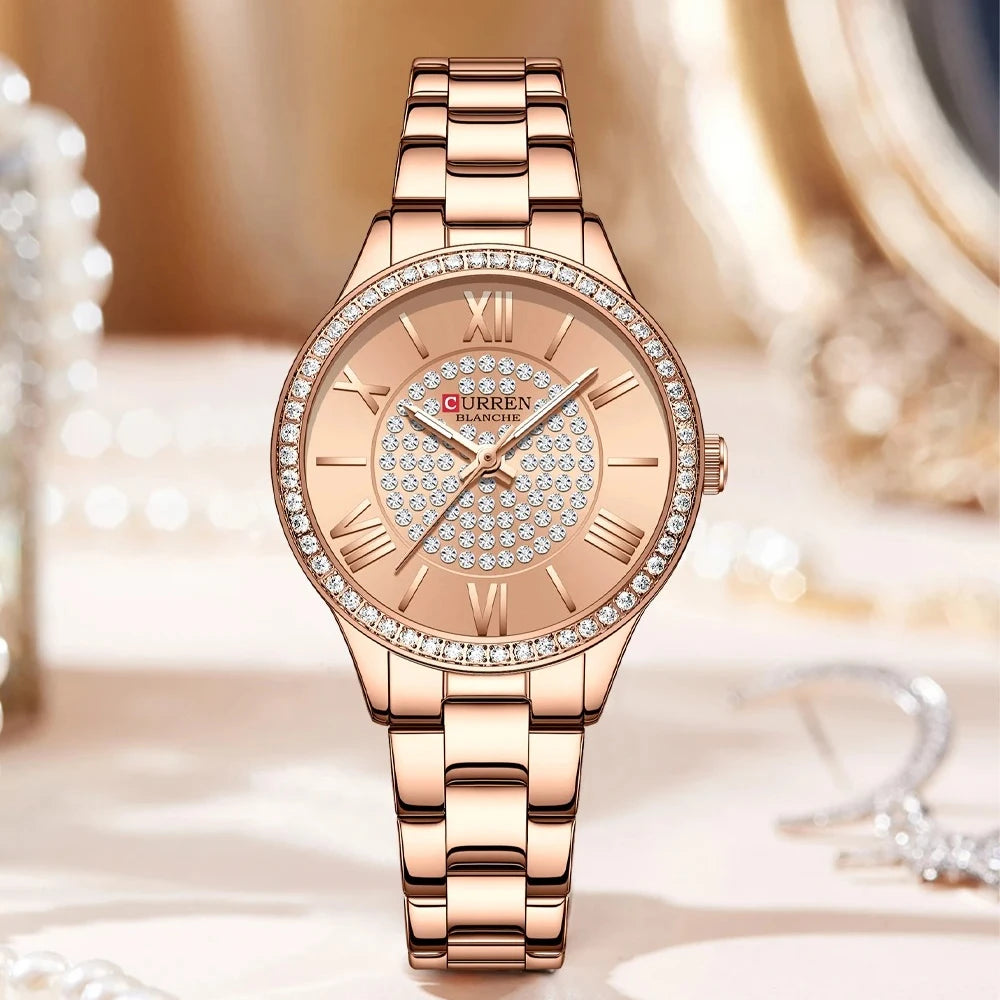 CURREN 9084 Women Watches Luxury Fashion Quartz Ladies WristWatch Stainless Steel Waterproof Girls Clock Gift Relogio Feminino