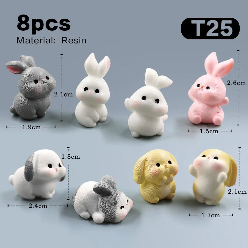 2026 Easter New Rabbit Cute Boat Carrot Figurine DIY Home Kawaii Room Decor Miniature Fairy Garden Decoration Accessories Modern