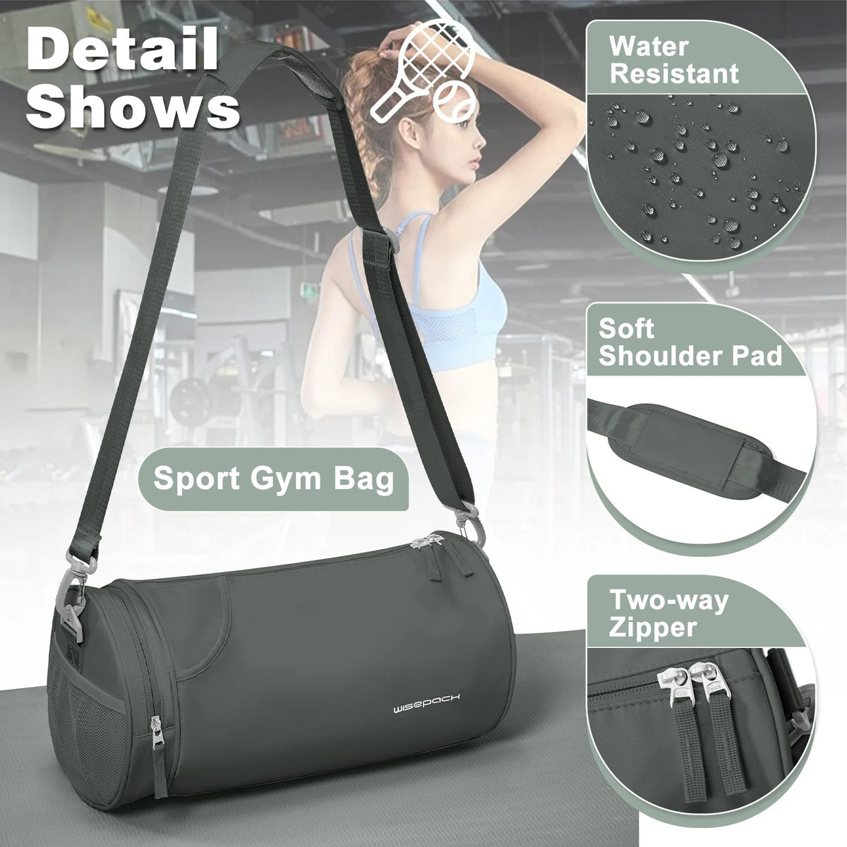 Women Men Gym Bag Sports Bag - Fitness Bags with Wet Compartments, Sportsman Training Gym Bag,Travel Duffle Bag, Travel Bag