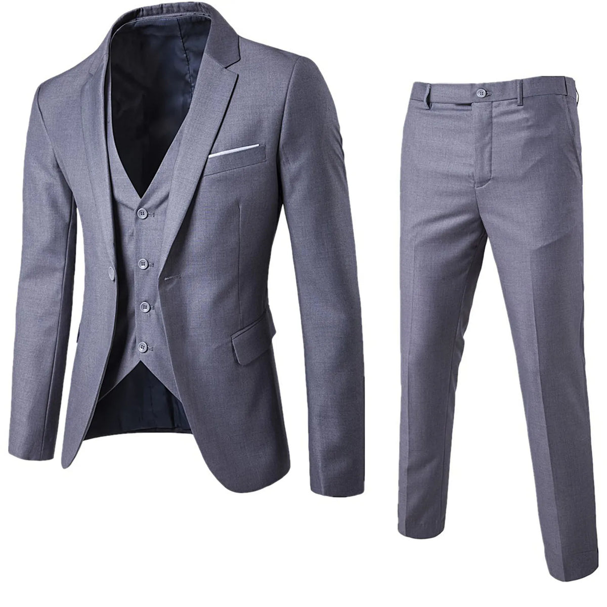 Men Blazers 3Pieces Sets Wedding Formal Elegant Business Luxury Full Vest Pants Coats Classic Jackets Suit Coat Blazers Trousers