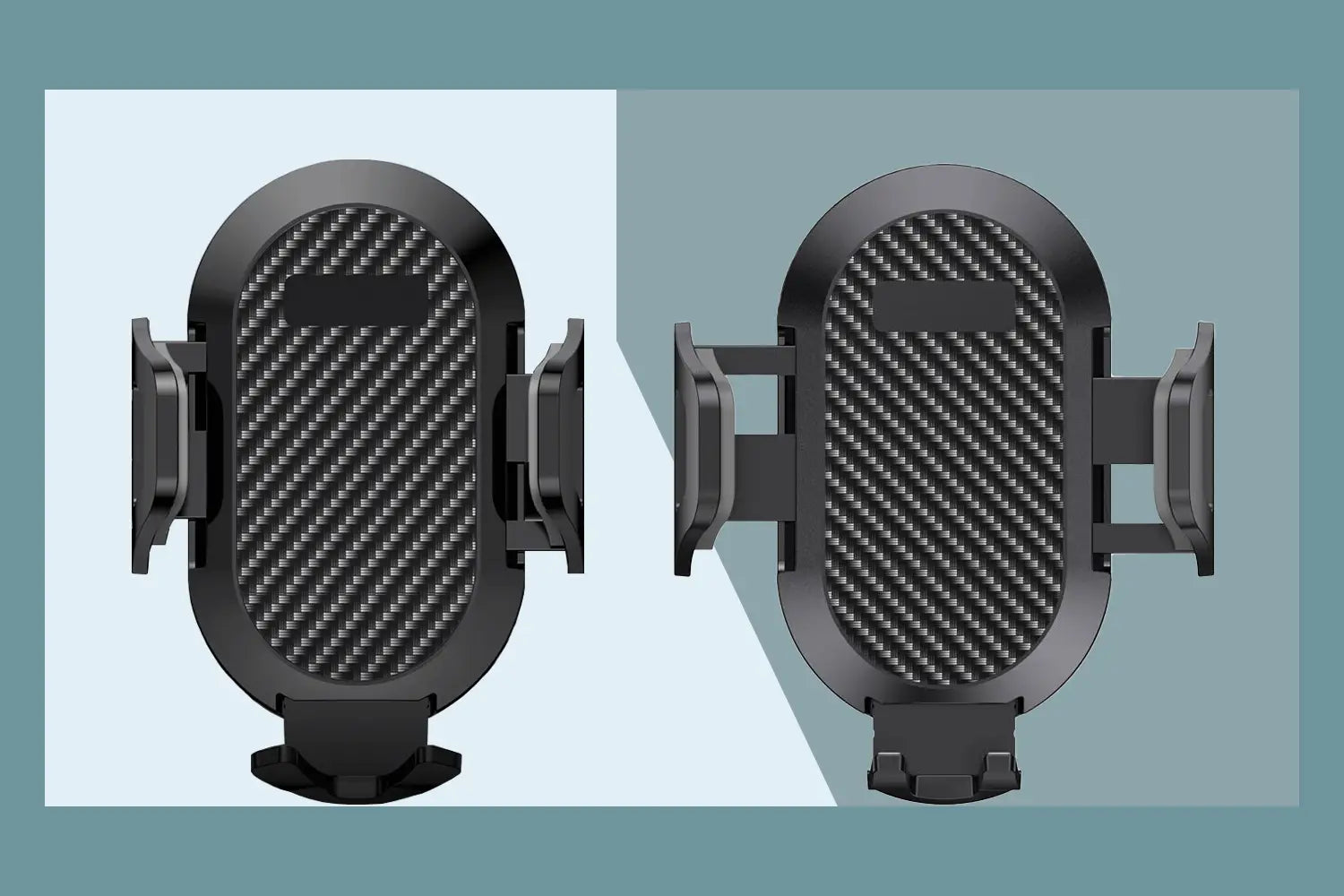 Support de téléphone Ford F150 avec motif carbone noir, doté des fonctions de charge sans fil et de charge magnétique pour une utilisation en véhicule.