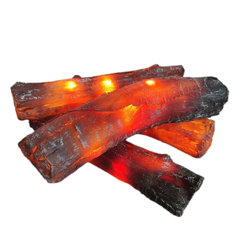 Flameless Fireplace Light  Led Fireplace 3D Charcoal Lamp with Realistic Log Wood Burning Flame for Home Indoors Outdoor