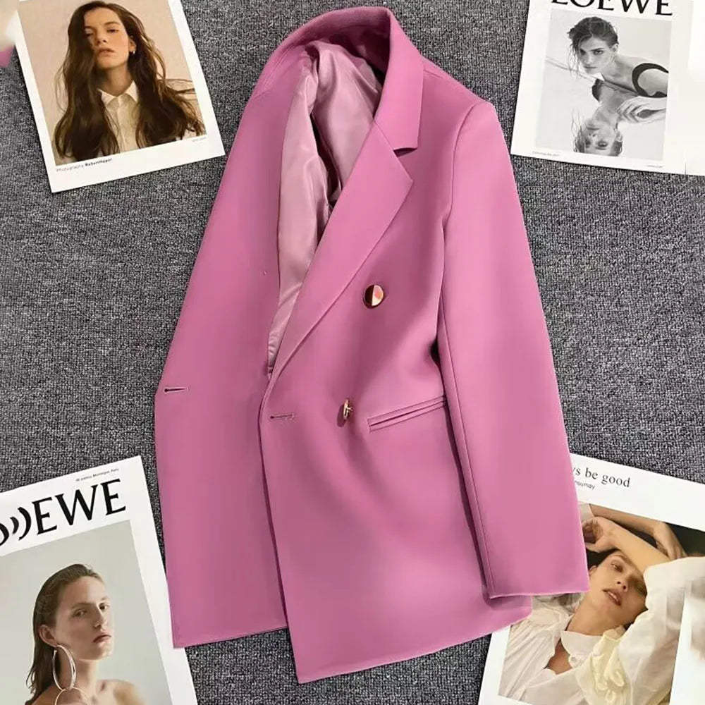 Office Blazers For Women 2023 Casual Fashion Long Sleeve New White Black Single Button Jackets Coats Blazer