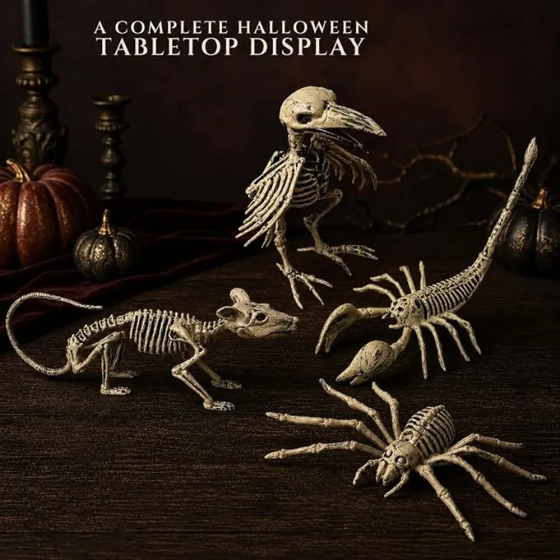 Halloween Animal Skeletons Plastic Skeleton Crow Mat Decorations for Yard Garden Lawn Graveyard Halloween Party Favors