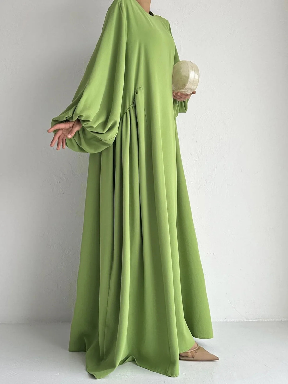New Women Muslim Dresses Fashion Simple Solid Abaya Ramadan Caftan Elegant Female Casual Plain Maxi Dress Modest Dress for Women