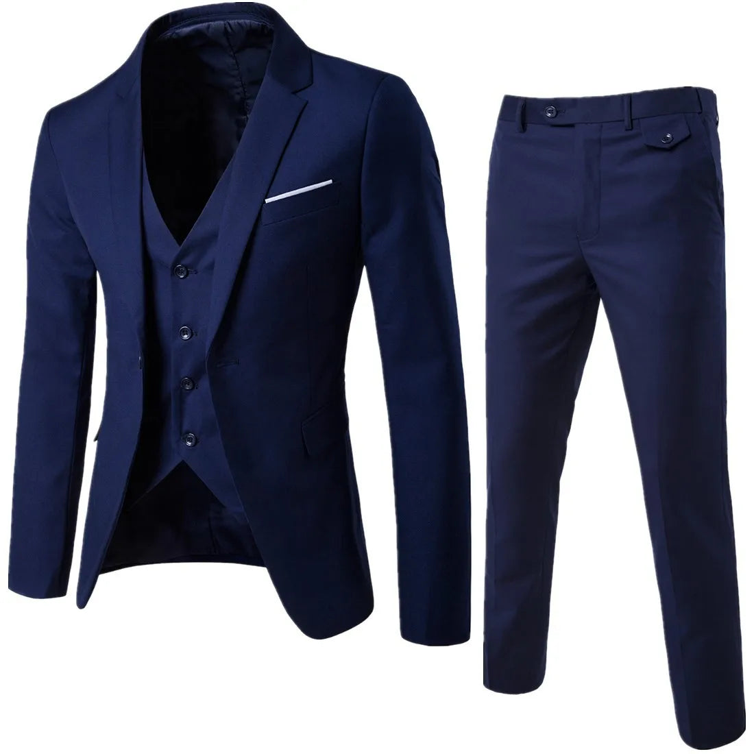 Mens Wedding Two Piece Suit Groom Best Man Slim Casual Dress