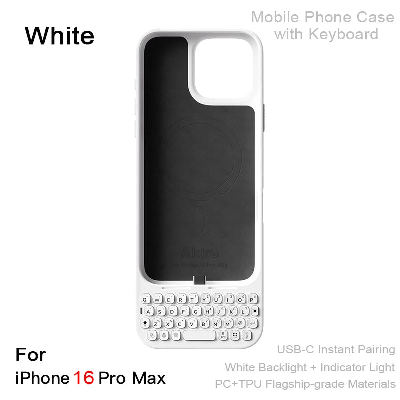 Mobile Phone Case with Keyboard Magnetic Suction All-in-One Phone Case Wired External Keyboard For iPhone 16 Pro Max 17 Pro Max