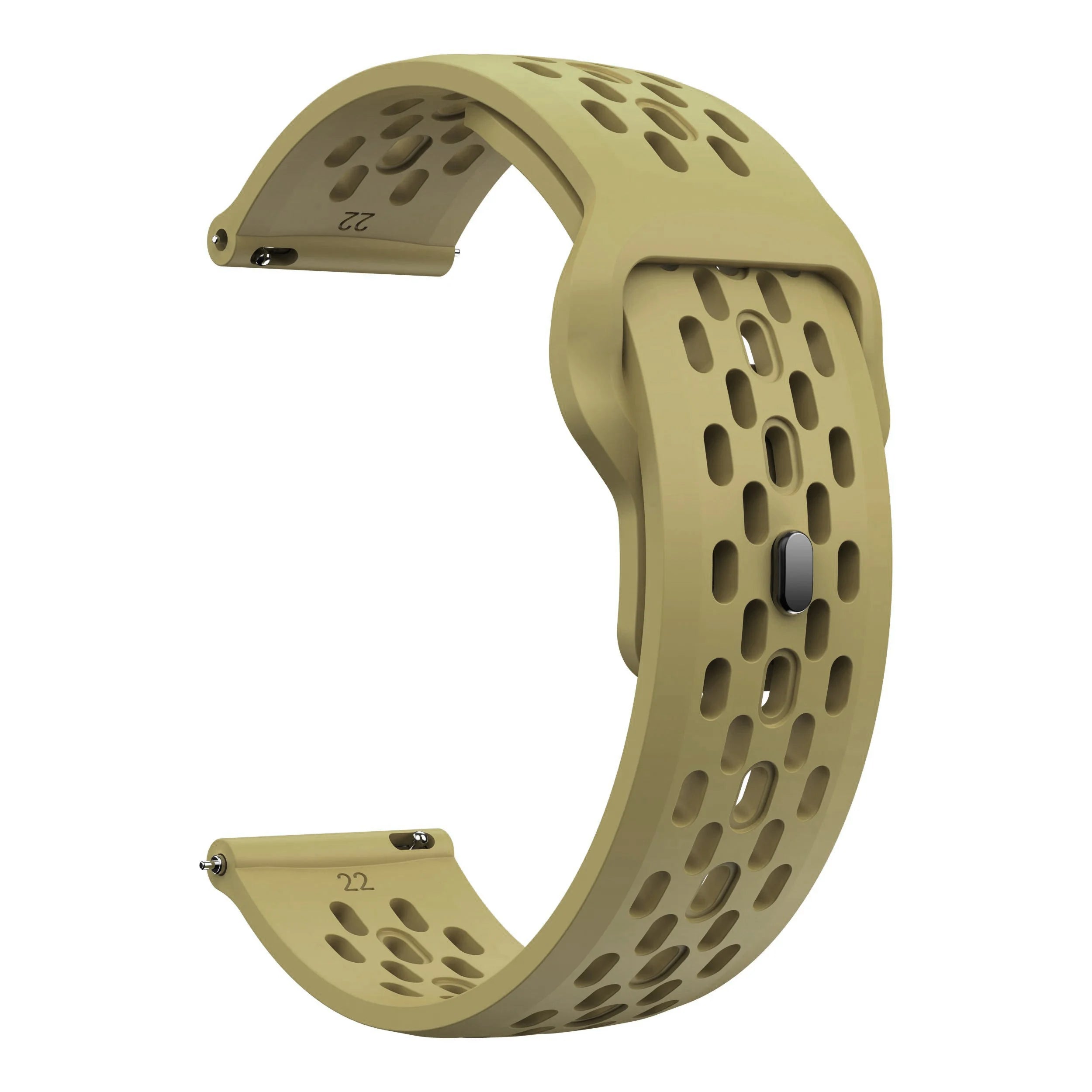 banda de reloj de silicona color beige/arena con diseño perforado y hebilla metálica para la correa deportiva de silicona del cmf watch pro 2