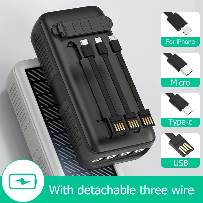 Hand Crank Solar Power Bank for iPhone mobile phones IP66 Waterproof/Dustproof/Shockproof  LED Flashlight & SOS Emergency Light
