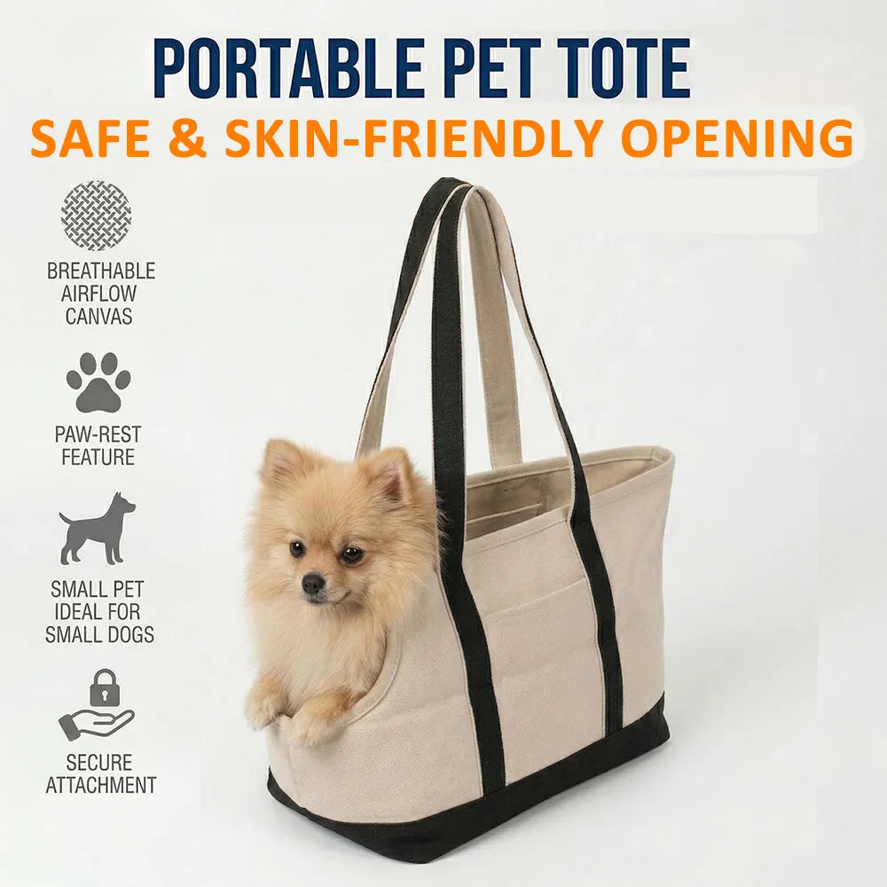 Pet Travel Carrier Fashion Pet Canvas Shoulder Bag Foldable Breathable Travel Carrier Portable Pet Bag For Dogs And Cats