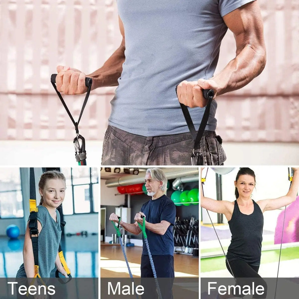 Pull Rope Grip Fitness Accessories Exercise Band Handle Rally Handle with 2 Carabiners Handle Resistance Bands Foam Handle