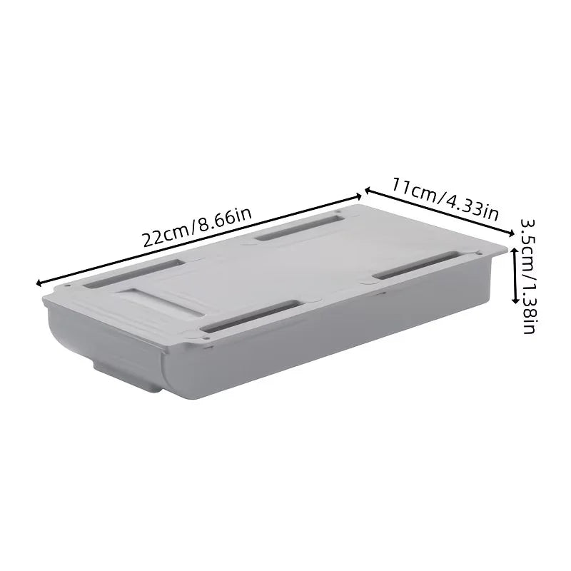 1 hidden under-desk storage box, sliding partition storage box, for home and school desktop storage and organization
