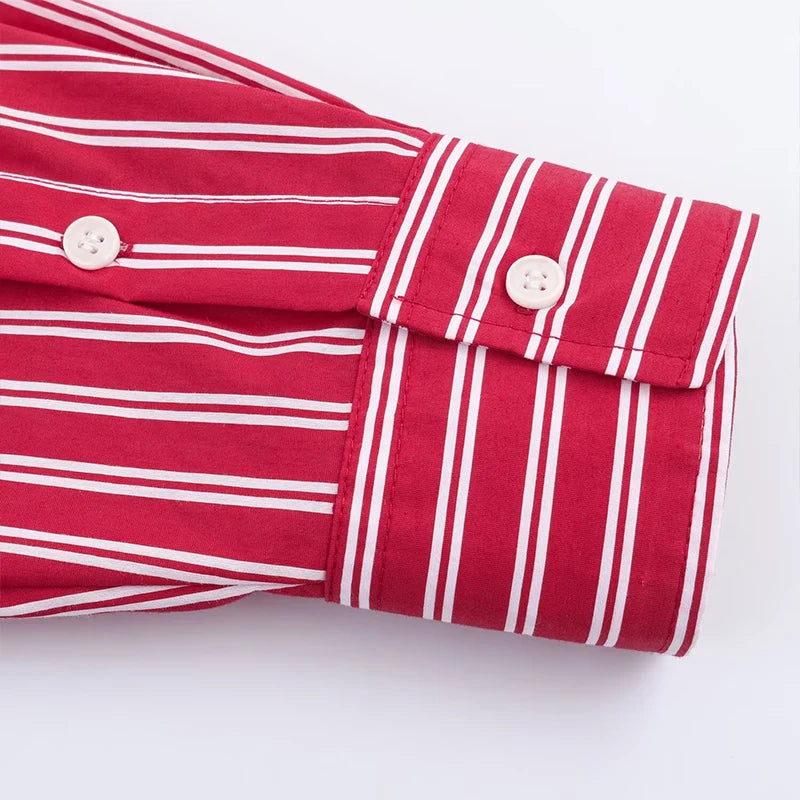 2025 Woman Blouses Stripe Shirts for Women Spring Autumn Long Sleeve Shirt Women Loose Casual Tops Button Up Shirts