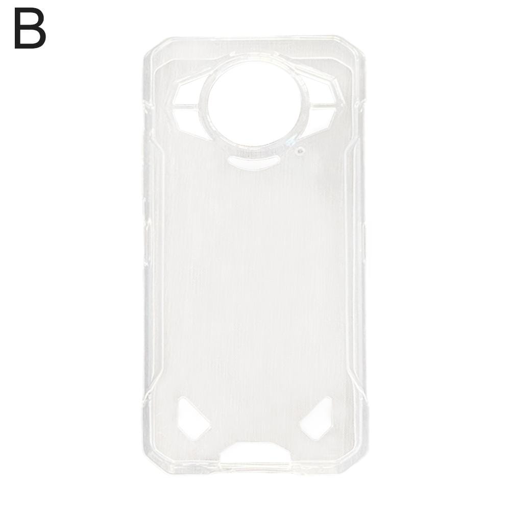 Funda para teléfono Doogee S200 5G negra resistente, transparente y clara, con diseño angular y recortes precisos mostrados desde la parte posterior