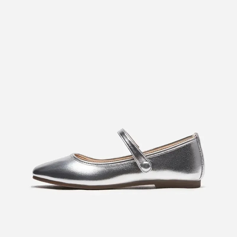 Luxury Leather Casual Wine Red Flat Shoes For Women Woman Footwear Flats Low Heel Elegant Square Toe On Sale With Discount Slip