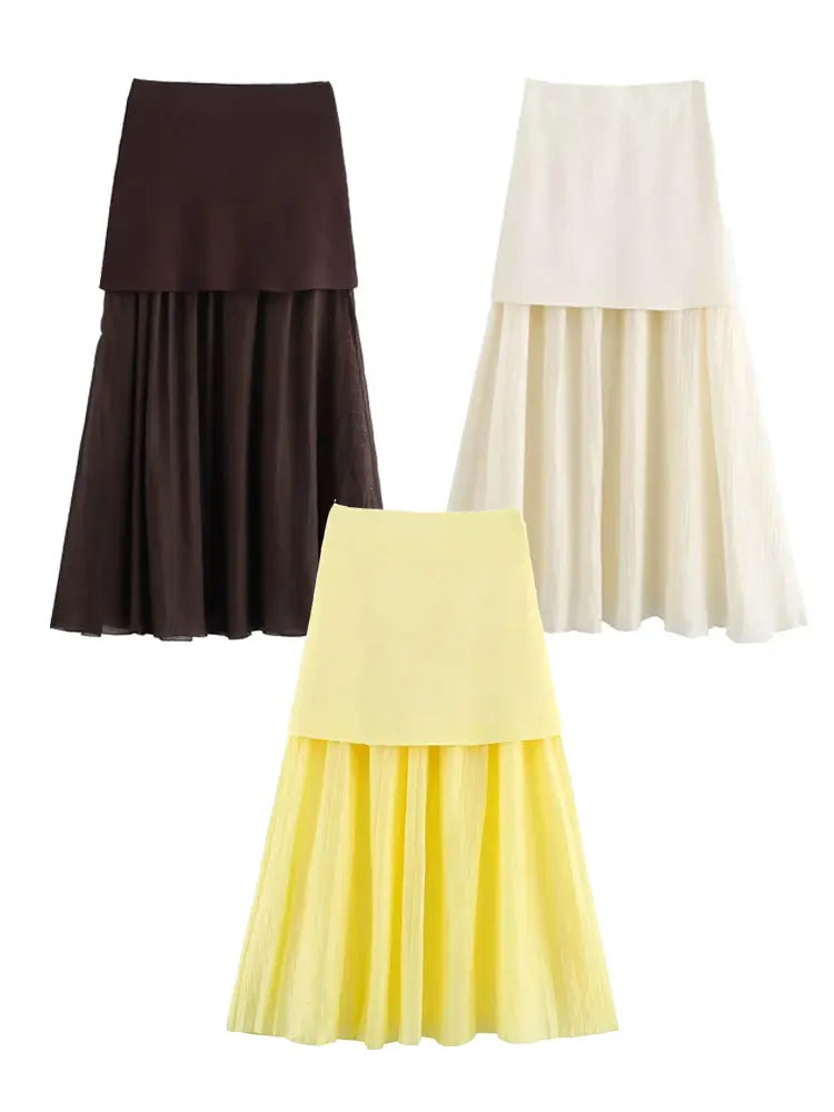 HH Womens Elegant Solid Long Skirt High Waist Zip for Date Casual Streetwear Daily Party Vacation Holiday Outings Woman Skirt