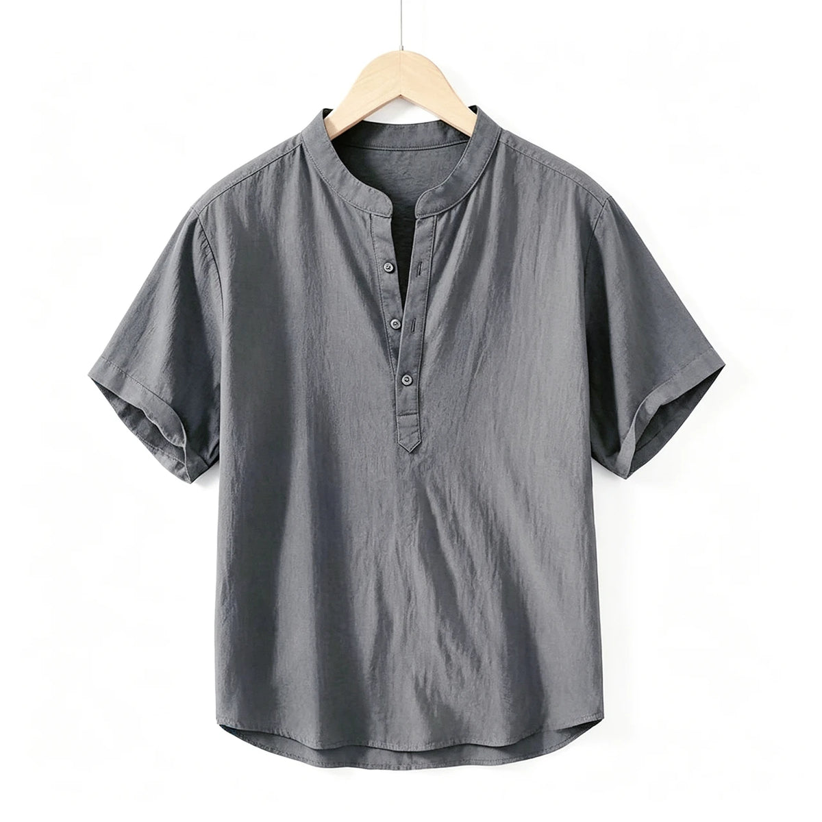 Men's Short Sleeve T-shirt Cotton and Linen Casual Men T-shirts Solid Color Summer Shirt Male Cozy Breathable