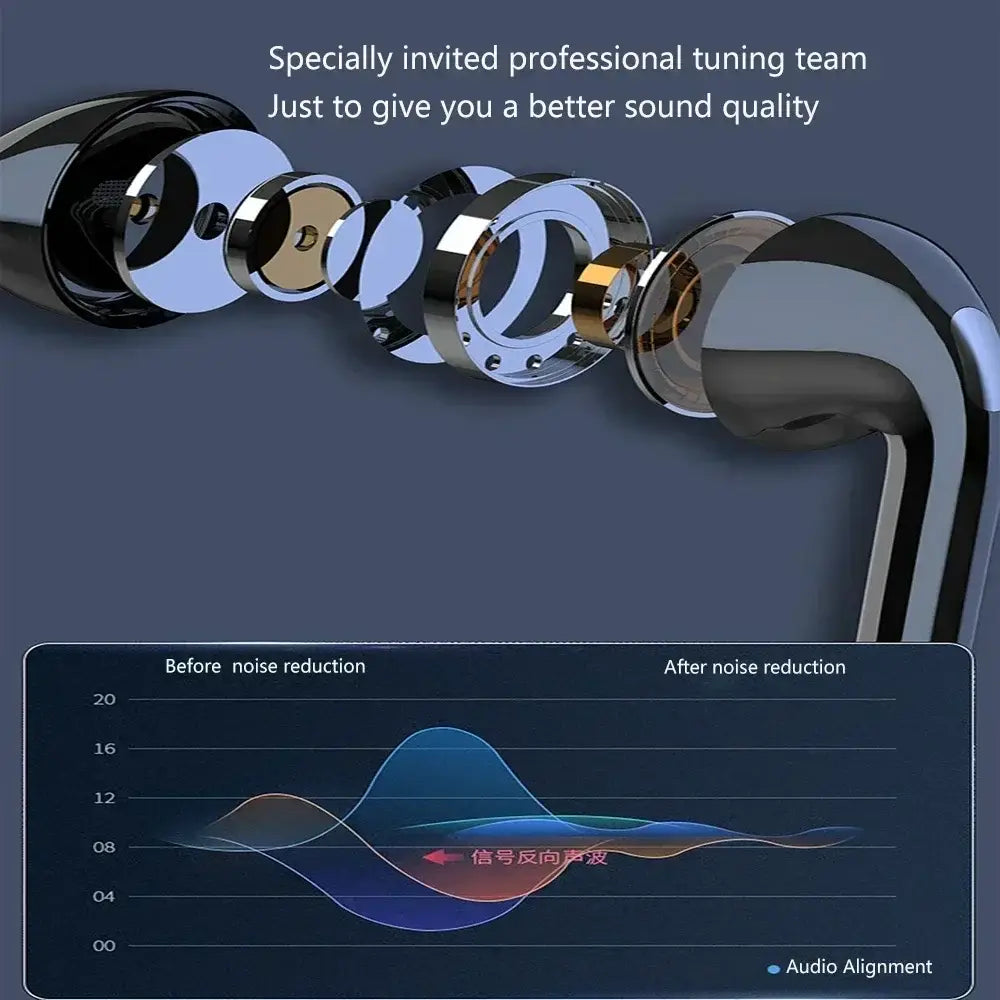 Shiny chrome-finished wireless neckband bluetooth earbud with a sleek curved design and visible internal components featuring led display.