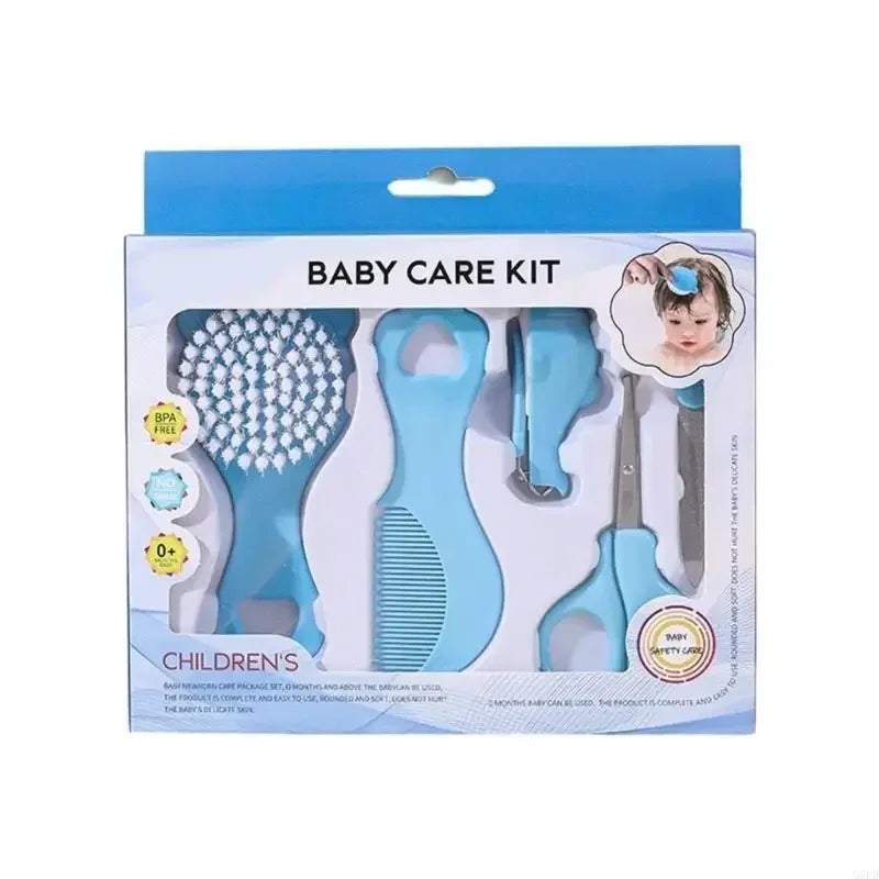 5 Piece  Baby Care Essential Kit Grooming Set Cartoon Bristle Soft Infant CombDesign Gentle Hair Brush Safe