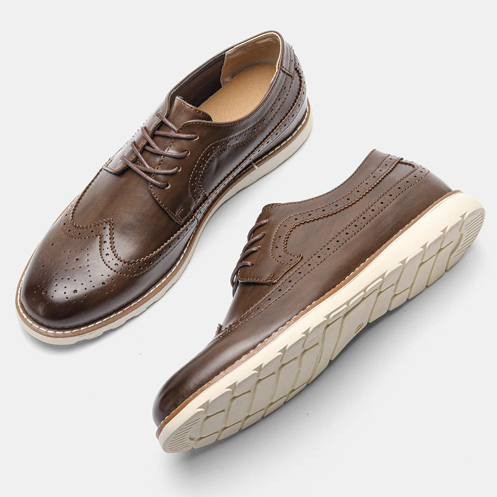 Men's 2026 Fashion Leather Shoes Brand Comfortable Luxury Footwear Trendy Elegant Men's Footwear