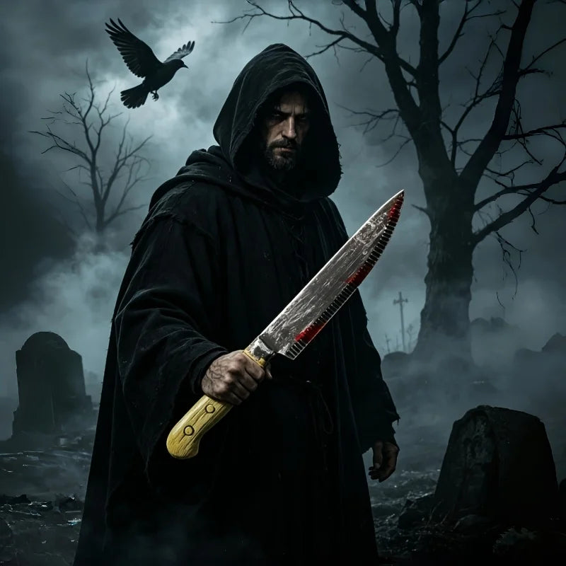 Halloween Haunted House Costume Props, Unsharpened Plastic Bloody Knife, Chainsaw, Bronze Axe—Festival Horror-Themed Accessories