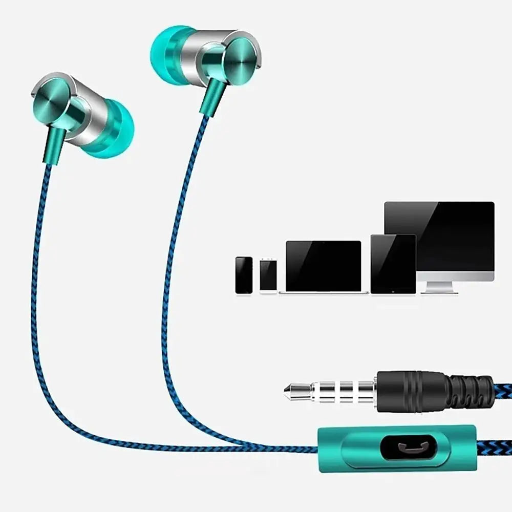 In-Ear Headphones HiFi Bass Portable Phone Audio Accessories For School Office Travel Gym Running Wired Earbuds Call Headphones