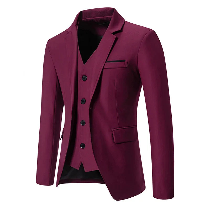 2026 New Men's Elegant Suit Jackets Luxury Fashion Blazer Coats Classic Business Party Formal Clothing Wedding Groom Dress Suit