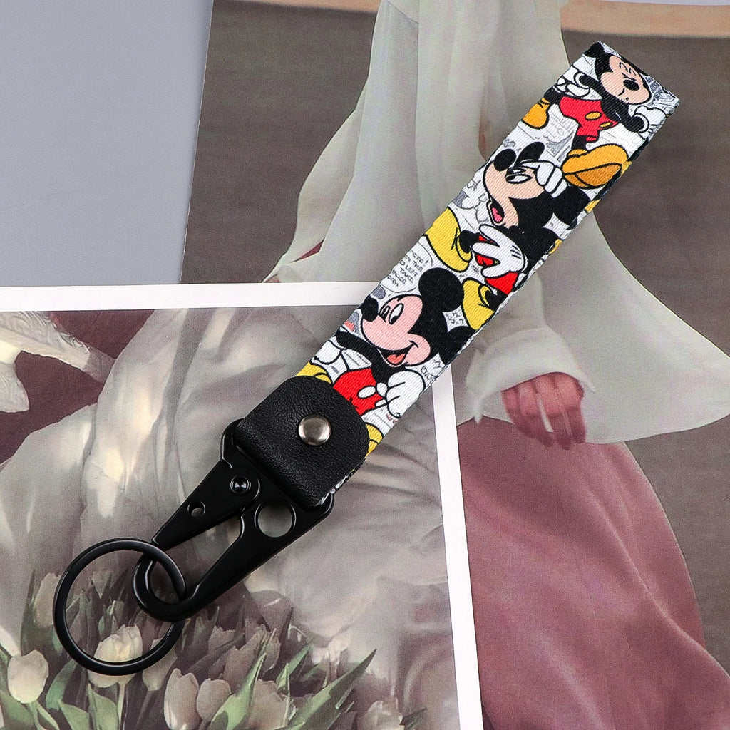 Classic Cartoon Car Keychain Mickey Key Rings Race Car Jewelry Men Women Lanyard Motorcycle Accessories Gifts For Friend