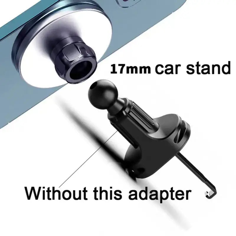 adaptador adaptador para soporte de automóvil de 17 mm en negro con junta esférica y abrazadera ajustable para el soporte de teléfono para automóvil magnético para iPhone 12 13 14 15.
