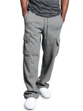 Men's Cargo Pants Loose Drawstring Sweatpants with Pockets Sports Straight Trousers Jogging Long Pants Hip Hop Streetwear