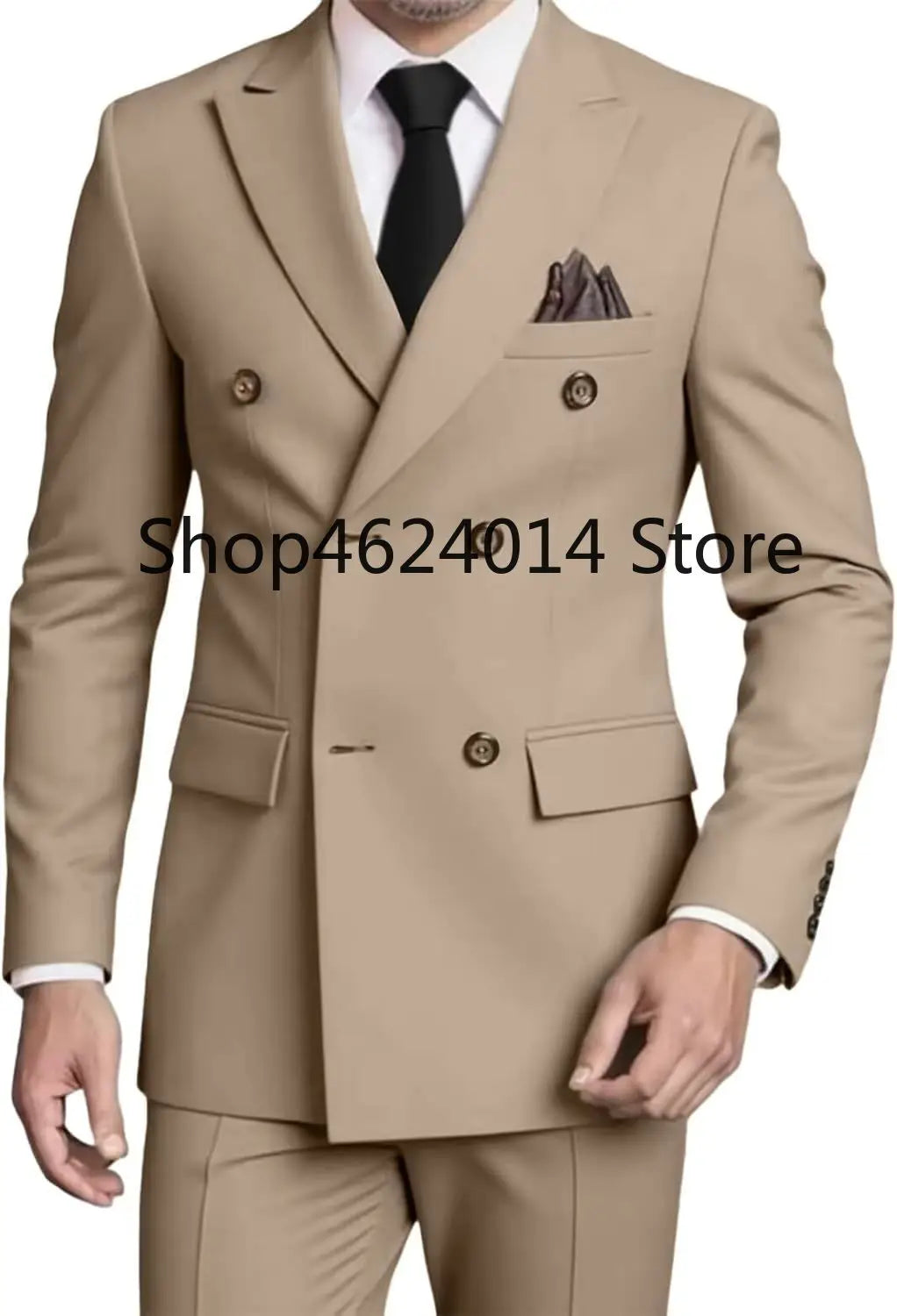 Suits for Men Slim Fit 2 Piece, Mens Double Breasted Suit Tuxedo for Men Wedding Business Prom Formal Suits