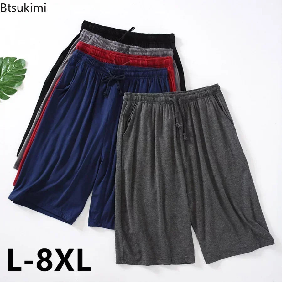 Summer New Oversized Casual Sleeping Shorts for Men Comfy Soft Modal Cotton Pajama Shorts Men Lounge Homewear Beach Short Pants