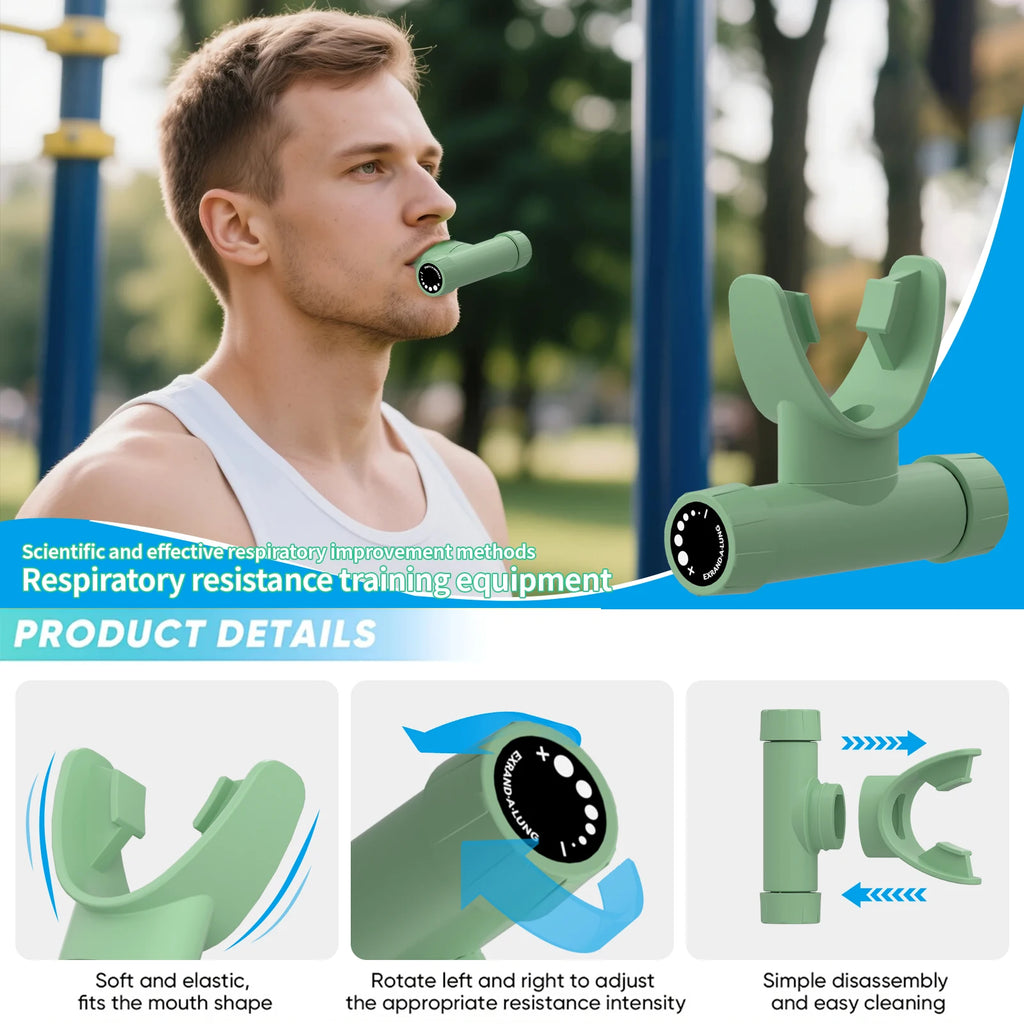 Breathing Trainer Lung Respirator Fitness Equipment Respiratory Silicone High Altitude Training Outdoor Expiratory Exercise Tool