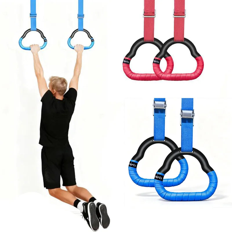 Gymnastics Rings For Kids Home Exercise Adjustable Strap Strength Training Fitness GYM Equipment Swing Sensory Sports Fun