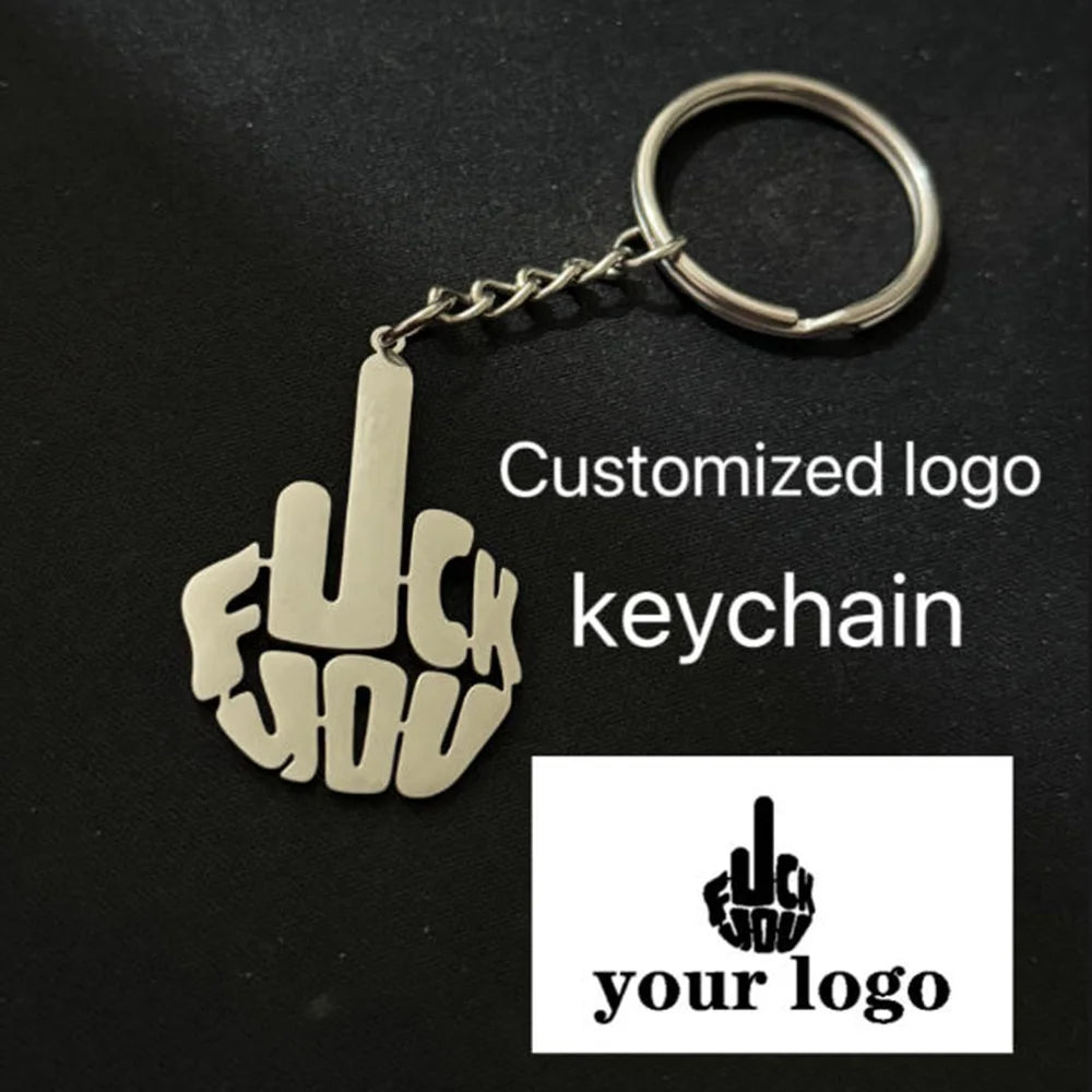 Customized Logo Keychain Stainless Steel Personalized Badge Pendant Keychain Home Pet Decoration Key Jewelry Gift